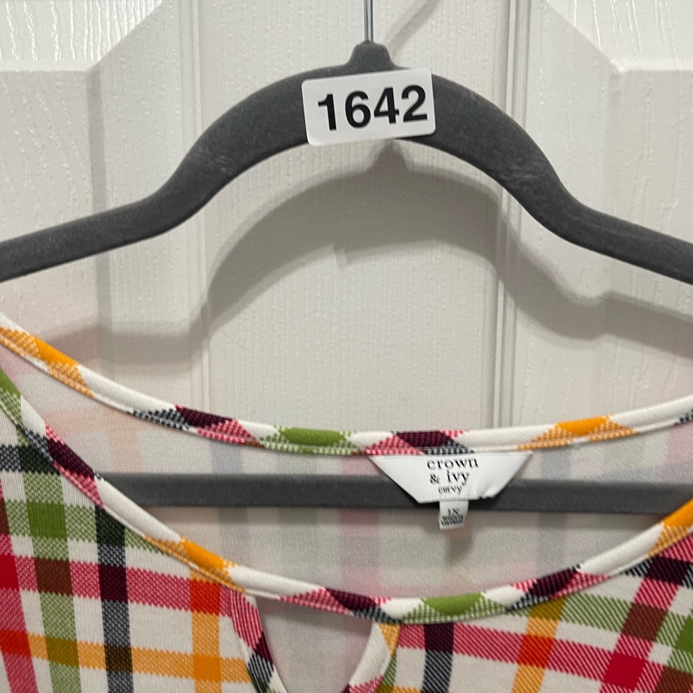 Crown & Ivy Multicolor Plaid dress XXL - Picture 14 of 16